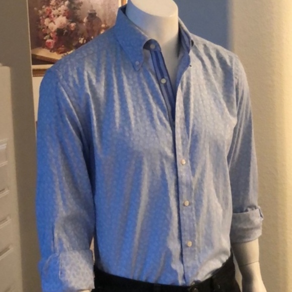 Robert Graham Shirt L Blue Skull Print Button down - Picture 4 of 8